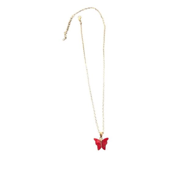 Gold Butterfly Pendant Necklace - Picture 1 of 5